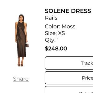 Rails One Shoulder Black Dress NWT